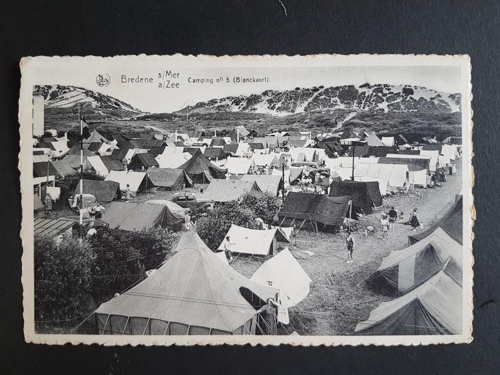 Postkaart Bredene Breedene Camping 5 Blanckaert, Ophalen of Verzenden, 1940 tot 1960, Gelopen, West-Vlaanderen