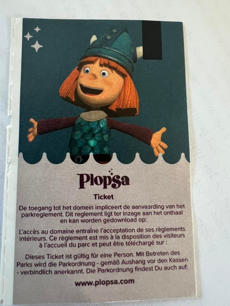 4 places plopsaland De Panne, Tickets & Billets, Trois personnes ou plus, Ticket ou Carte d'accès