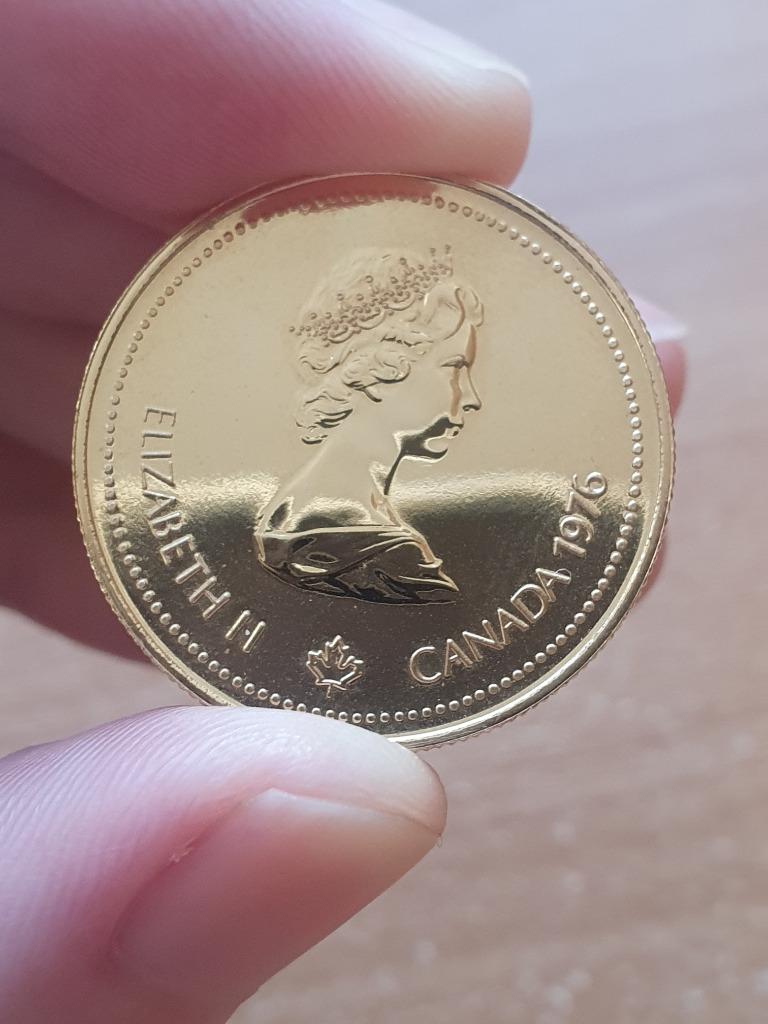 Goud 100 Dollars Montréal Olympics 14k, Ophalen of Verzenden, Overige landen, Losse munt, Goud