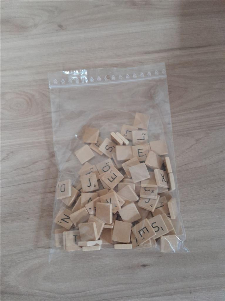 Scrabble houten letters - s1407, Hobby en Vrije tijd, Verzenden, Zo goed als nieuw