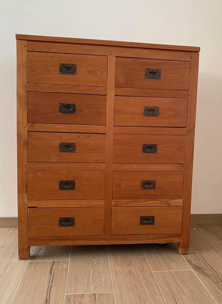 Ladenkast teak, Huis en Inrichting, Kasten | Ladekasten, Ophalen, Gebruikt, 5 laden of meer, 100 tot 150 cm