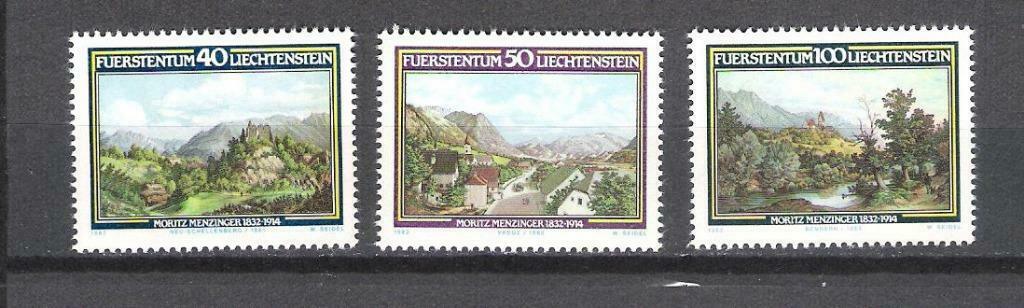 Liechtenstein 1982 Paysagiste Moritz Menzinger **, Envoi, Autres pays, Non oblitéré
