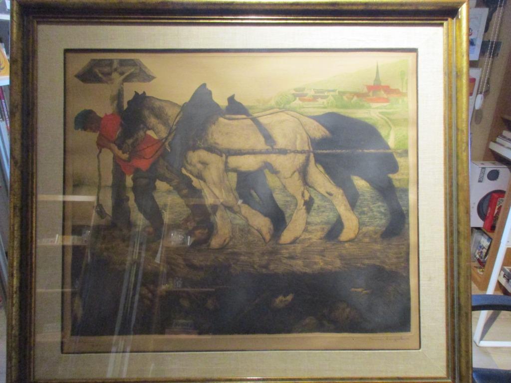 MAURICE LANGASKENS. « LE CALVAIRE » épreuve d'artiste, Enlèvement ou Envoi
