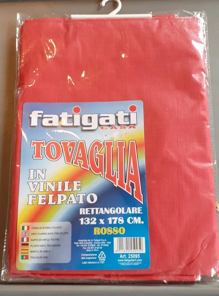 Nappe rouge en fin vinyl 132x178 cm, Ophalen of Verzenden, Nieuw, Rood