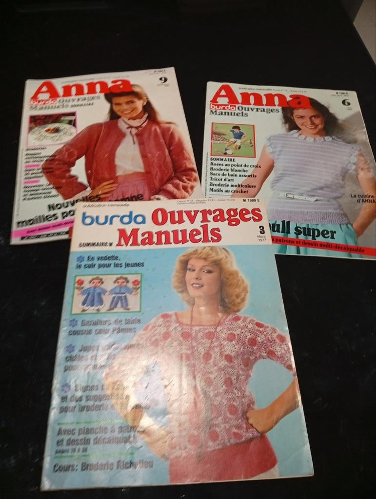 3 tijdschriften Burda, Anna, handboeken