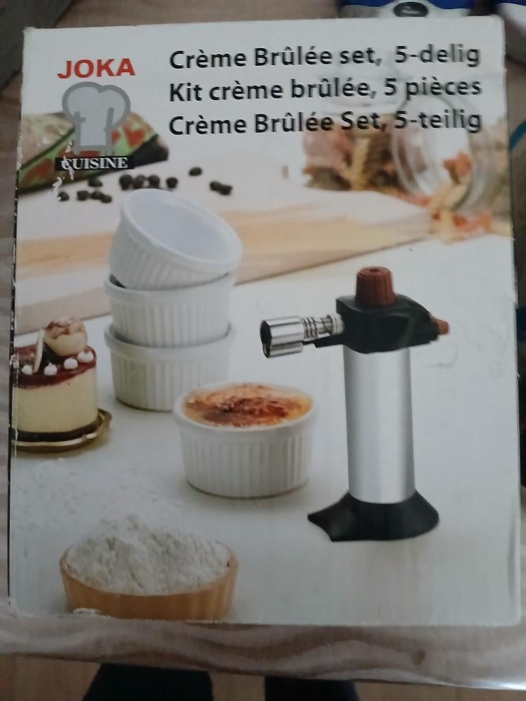 Crème brulee set, Ophalen