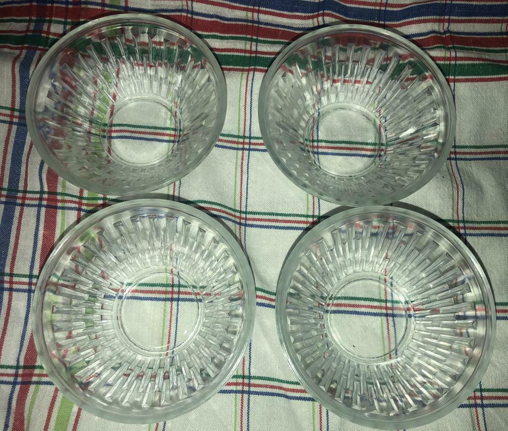 4 dessertbekers, Zo goed als nieuw, Glas, Overige stijlen, Kom(men)