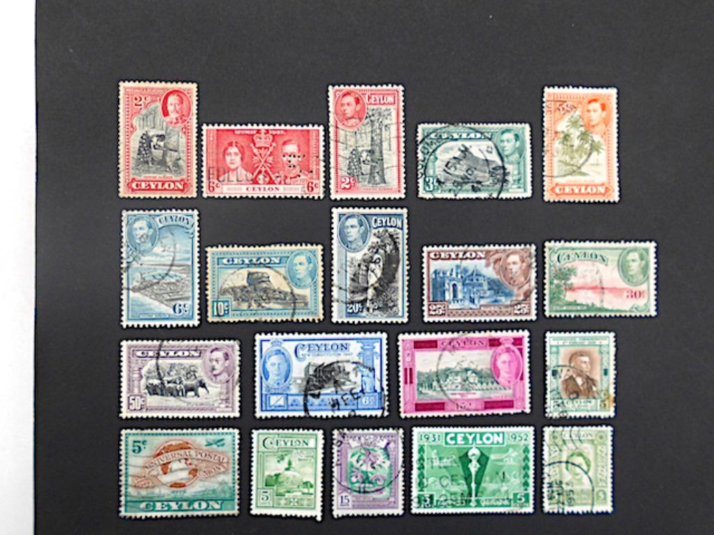 Ceylan / Colonie britannique : Lot de 19 timbres (1935-1953), Enlèvement ou Envoi