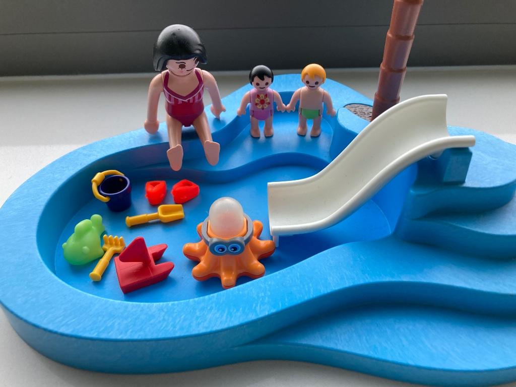 Playmobil kinderbad zwembad met glijbaan, Ophalen of Verzenden, Zo goed als nieuw