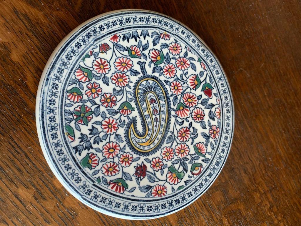aardewerk theekopjes en onderzetter Gien France, Antiquités & Art, Antiquités | Céramique & Poterie, Enlèvement
