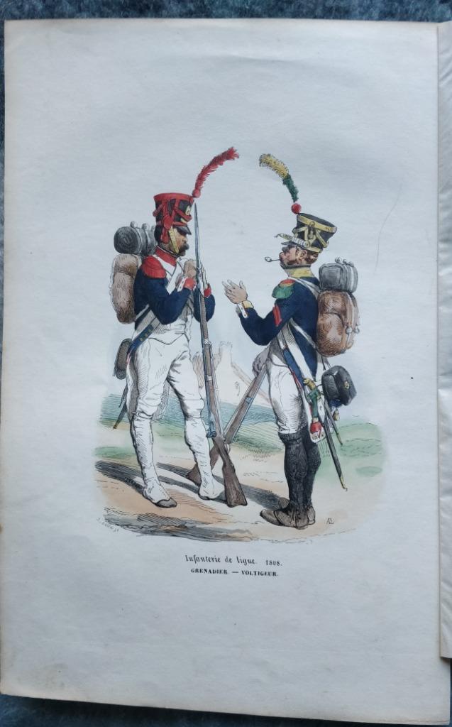 Gravure van lijninfanterie 1808 1e keizerrijk Napoleon, Ophalen of Verzenden, Landmacht, Foto of Poster
