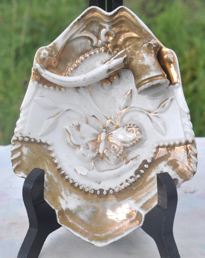 vide poche en porcelaine décor pipe et papillon, Enlèvement ou Envoi