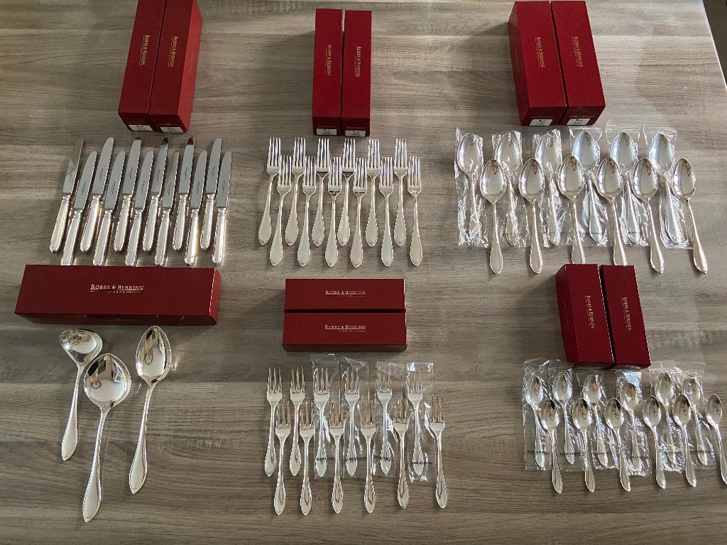Complete 63-delige bestekset Robbe&Berking, Ophalen of Verzenden, Zo goed als nieuw, Zilver, Bestekset