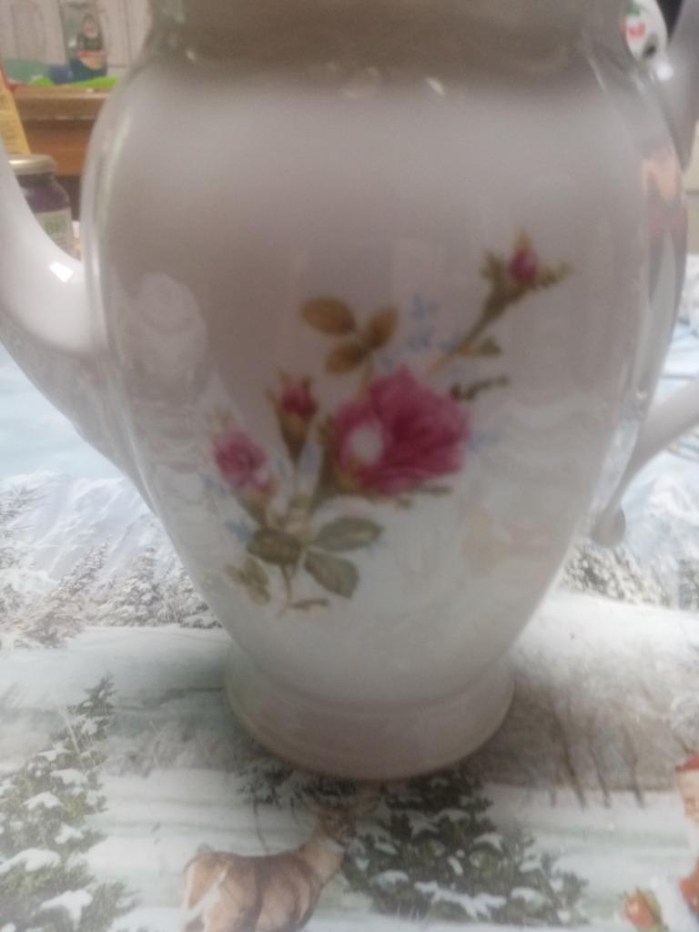 Cafetière porcelaine motifs fleurs, Enlèvement
