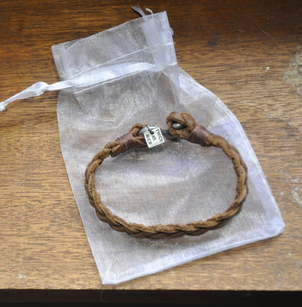 Twice as Nice bracelet cuir tressé brun, Enlèvement ou Envoi, Comme neuf, Brun, Cuir