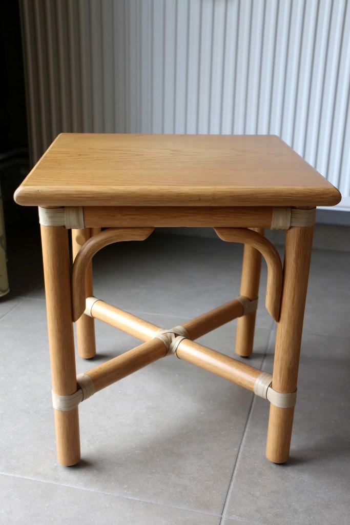 Bijzettafeltje, Minder dan 55 cm, Gebruikt, Vierkant, Bamboe stijl