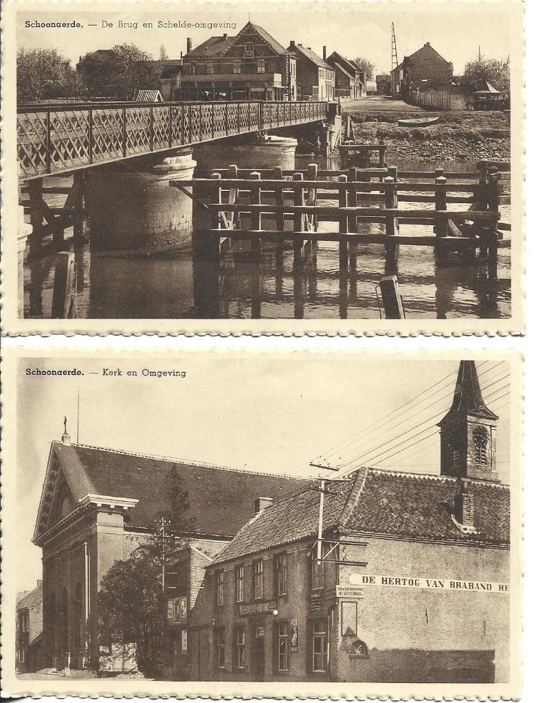 Schoonaarde 2 zichtkaarten, Ophalen of Verzenden, 1940 tot 1960, Ongelopen, Oost-Vlaanderen