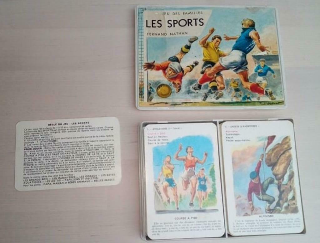 Jeu de cartes "Les sports" années 60, Enlèvement ou Envoi, Utilisé