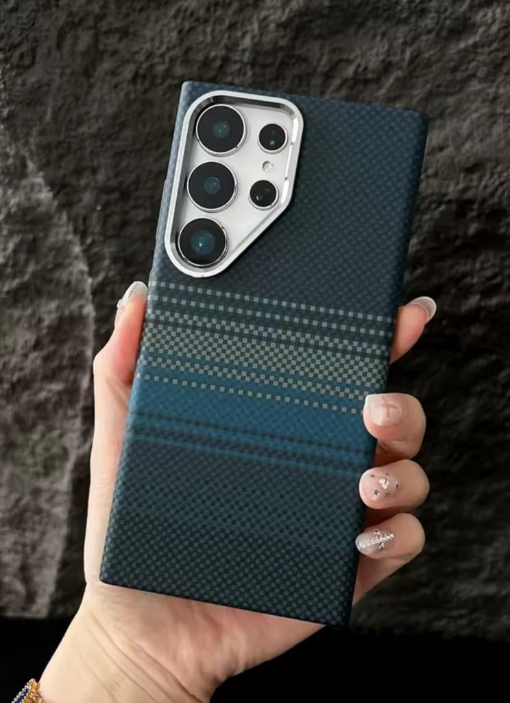 S24 ultra Magnetisch telefoonhoesje met koolstofvezelpatroon, Enlèvement