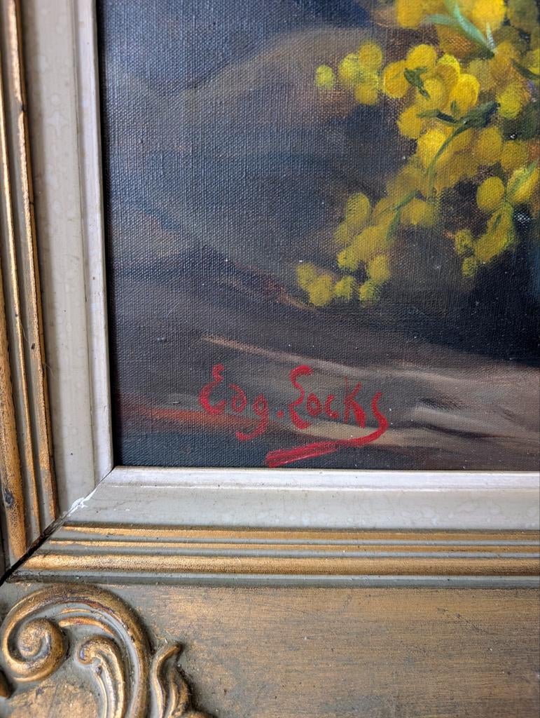 Groot Olieverfschilderij Edgard Locks-Virgen de Regla, Antiek en Kunst, Ophalen of Verzenden