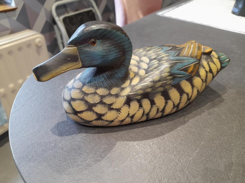 Eend van hars. (Wilde eend)., Ophalen of Verzenden, Gebruikt