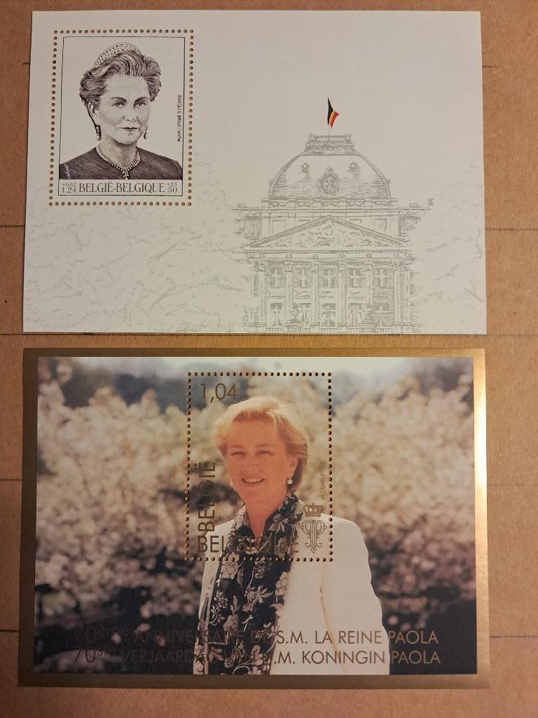 België Herdenkingskaart en Blokken Koningin Paola, Enlèvement ou Envoi, Non oblitéré, Timbre-poste, Maison royale