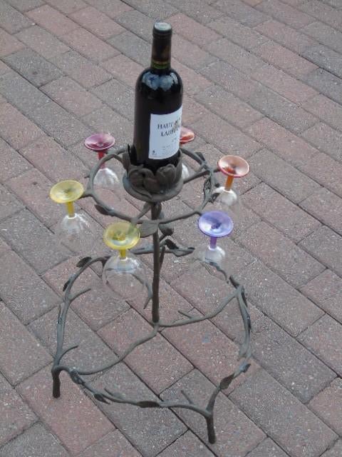 porte bouteille et verres en bronze, Neuf, Enlèvement ou Envoi, Moins de 5 bouteilles, Autres matériaux
