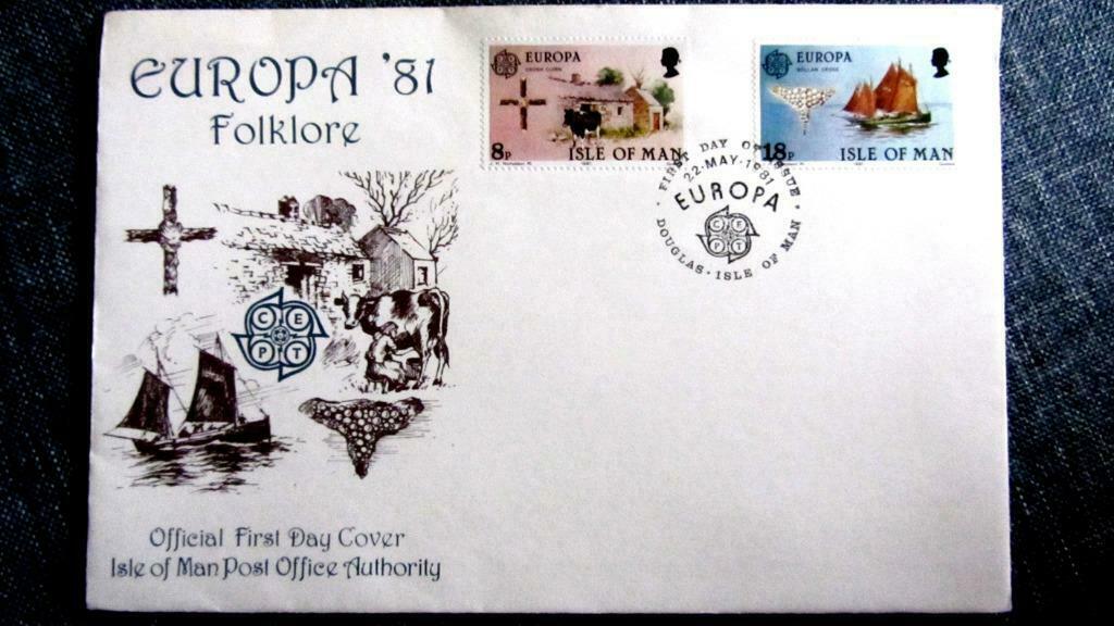 FIRST DAY COVER- THEMA EUROPA- HET EILAND MAN  1981, Postzegels en Munten, Ophalen of Verzenden, Gestempeld