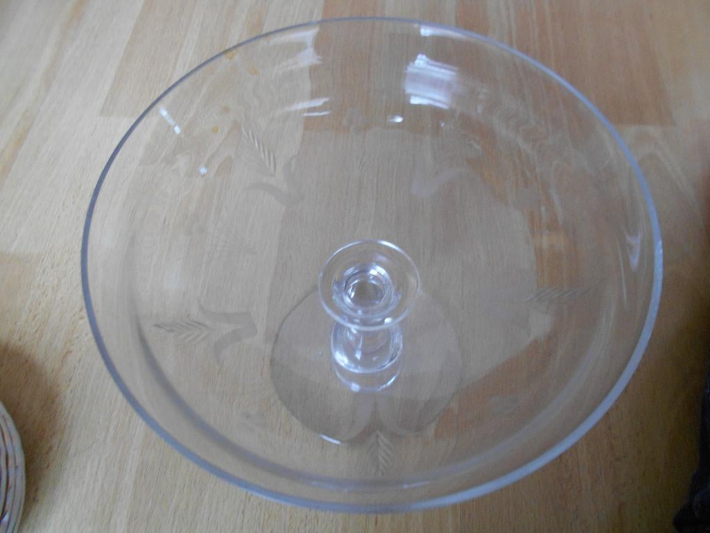 Plat fruitier en verre sur pied, Enlèvement, Comme neuf, Verre