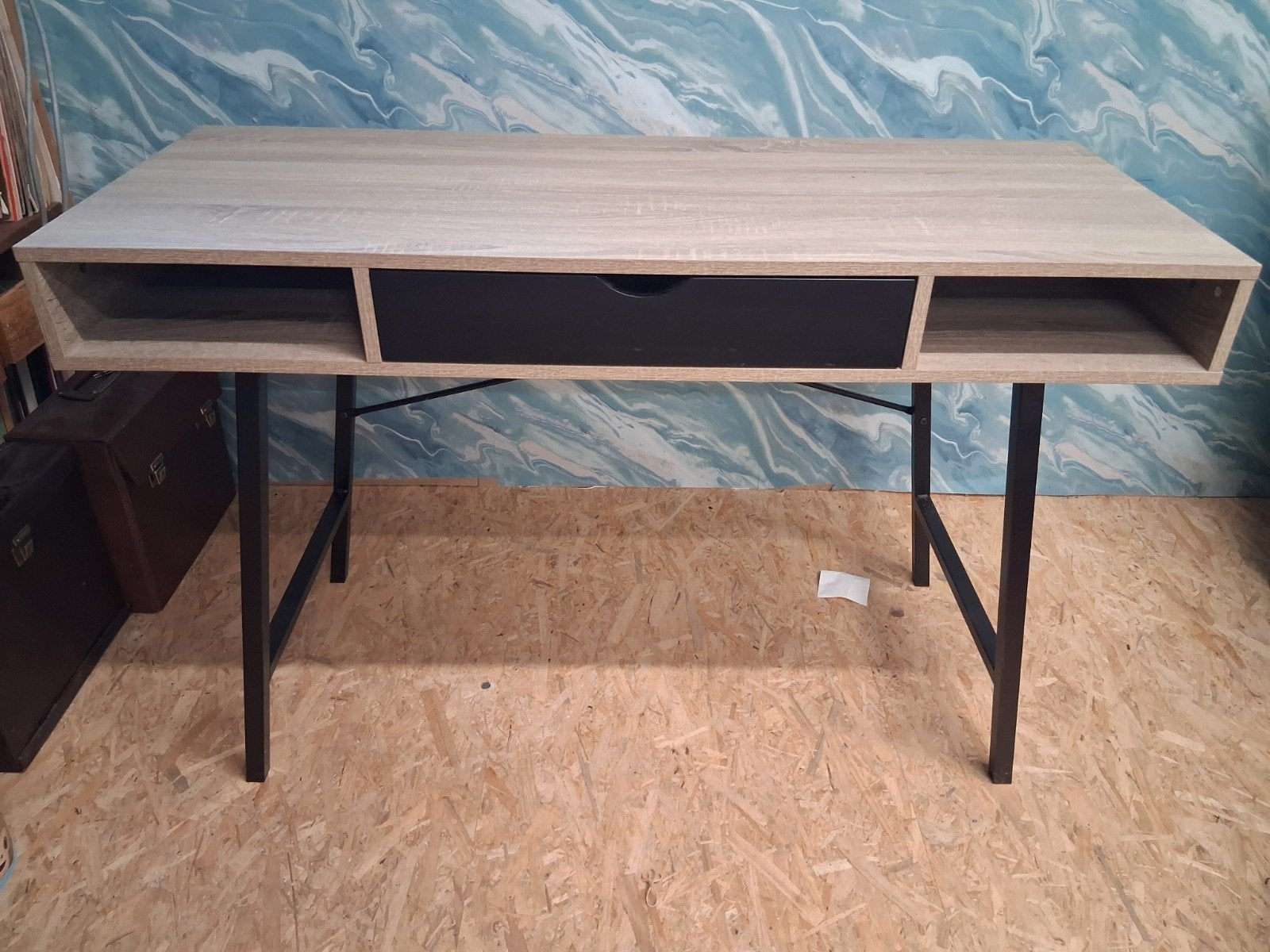 ABBETVED bureau sidetable in licht eiken zwart, Ophalen, Opbergruimte, Overige typen