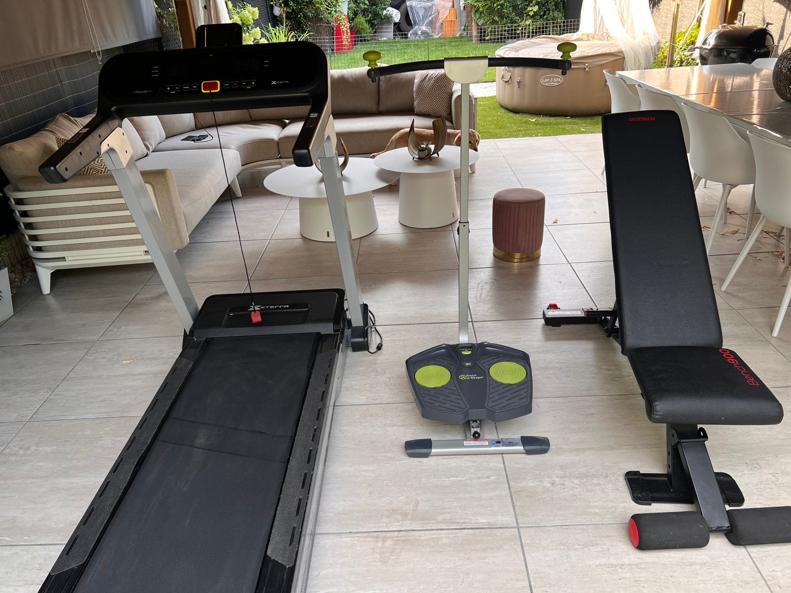 XTERRA TR2.0 Opklapbare Loopband + Bench, Ophalen, Zo goed als nieuw, Metaal, Loopband