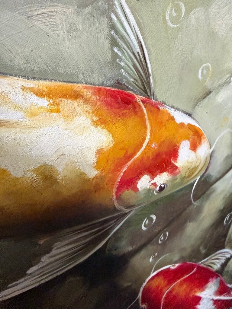 Koi vissen, Ophalen, 125 cm of meer, Zo goed als nieuw, Schilderij