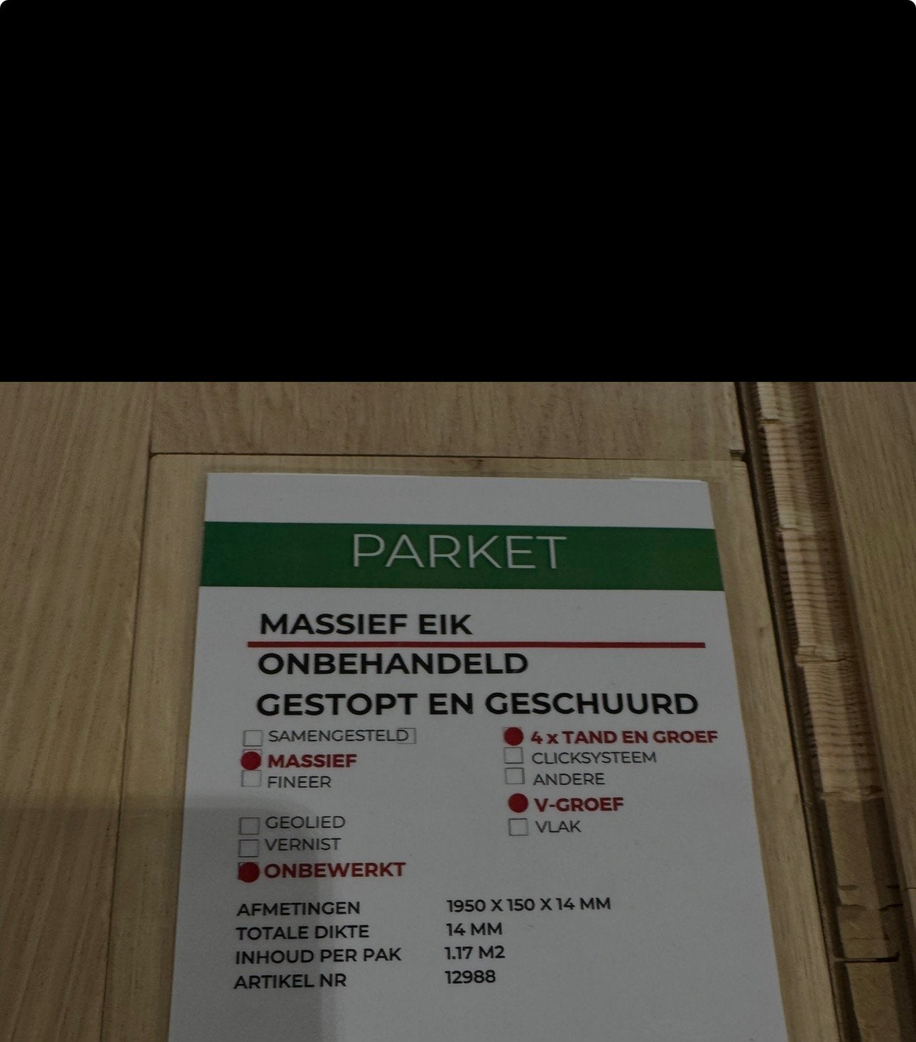 Massief eiken parket, Nieuw, 10 m² of meer, Hout, Ophalen