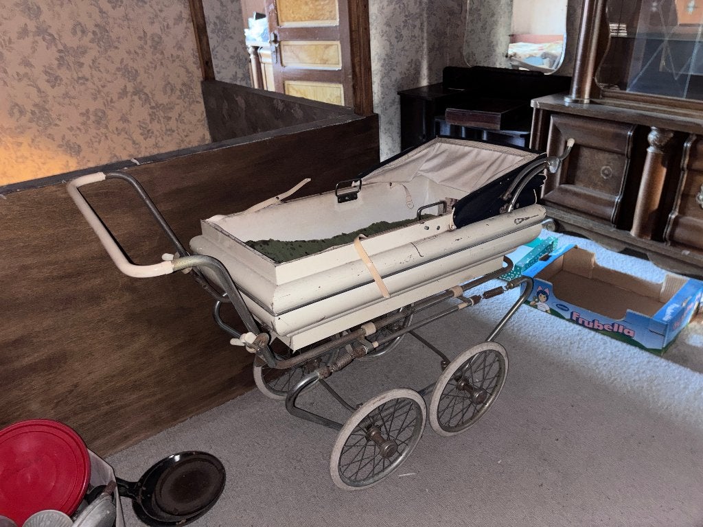 Vintage kinderwagen met spaakwielen – jaren 50/60, Ophalen
