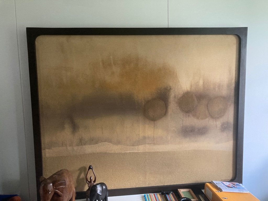 Zandschilderij Jan De Dobbeleer: 151 x 119 cm te restaureren, Enlèvement