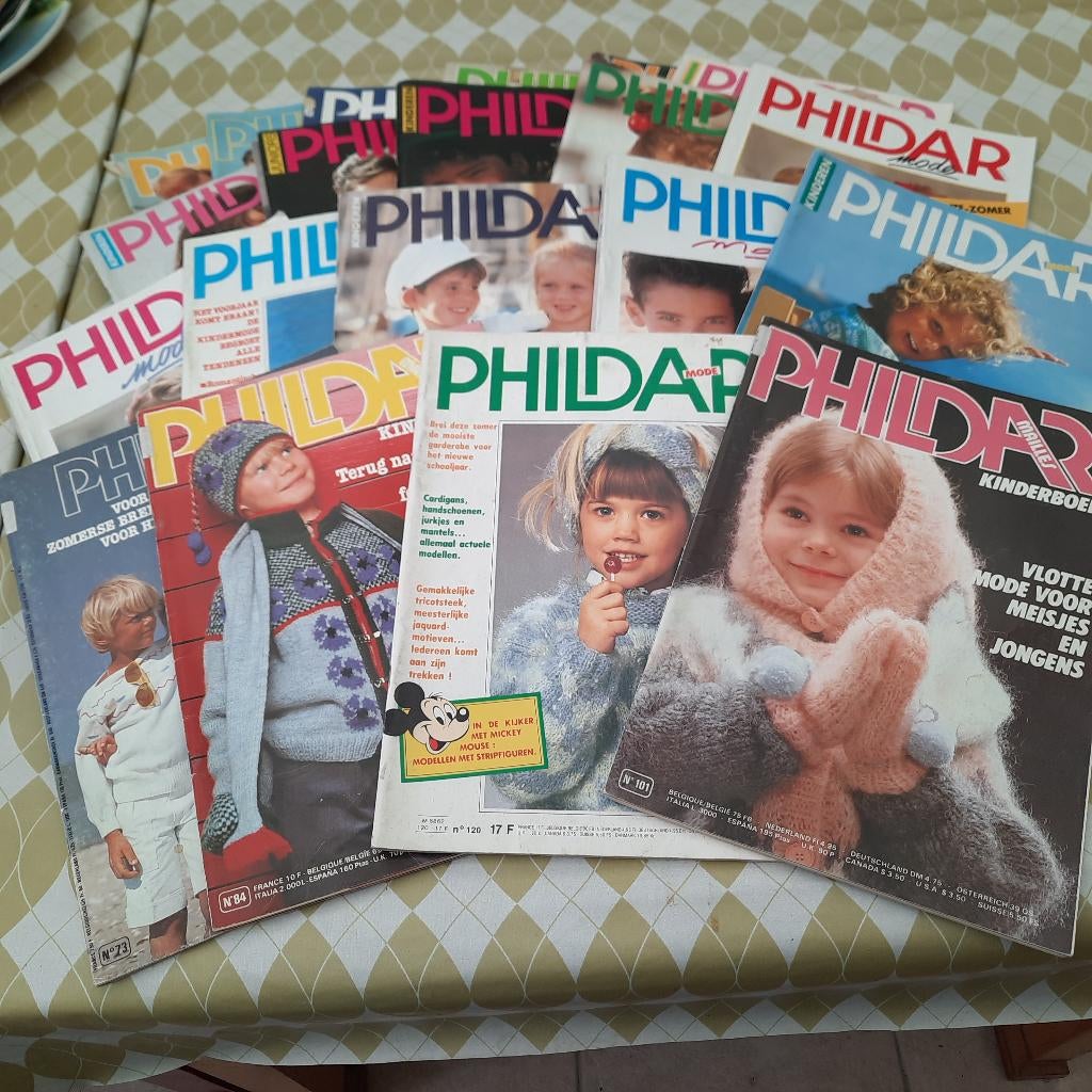Breiboeken jaren 80 Phildar kindermode, Enlèvement, Utilisé, Tricot, Patron ou Livre