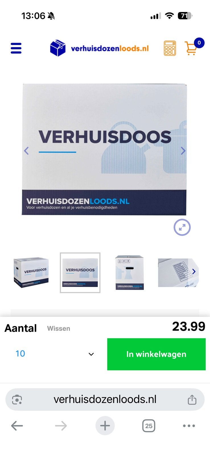 Boîte de déménagement par 10 pièces, Repliable, 35 à 50 cm, Comme neuf, Enlèvement