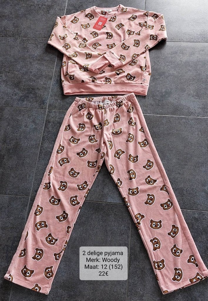2 delige pyjama meisje: Woody maat 152 (NIEUW + LABEL), Nacht- of Onderkleding, Meisje, Nieuw, Ophalen of Verzenden