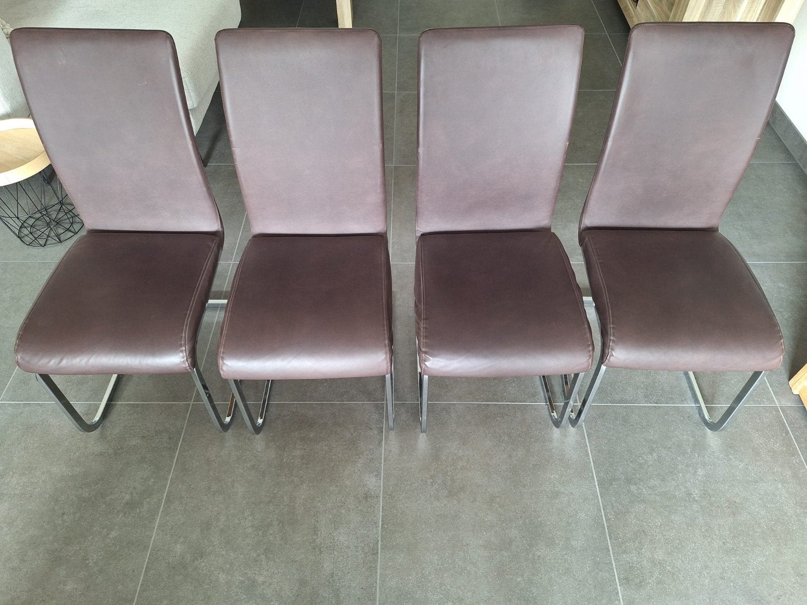 Eetkamerstoelen, Maison & Meubles, Chaises, Brun, Enlèvement, Utilisé, Cuir