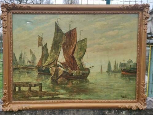 Huile sur toile marine signe Raoul delbove, Enlèvement