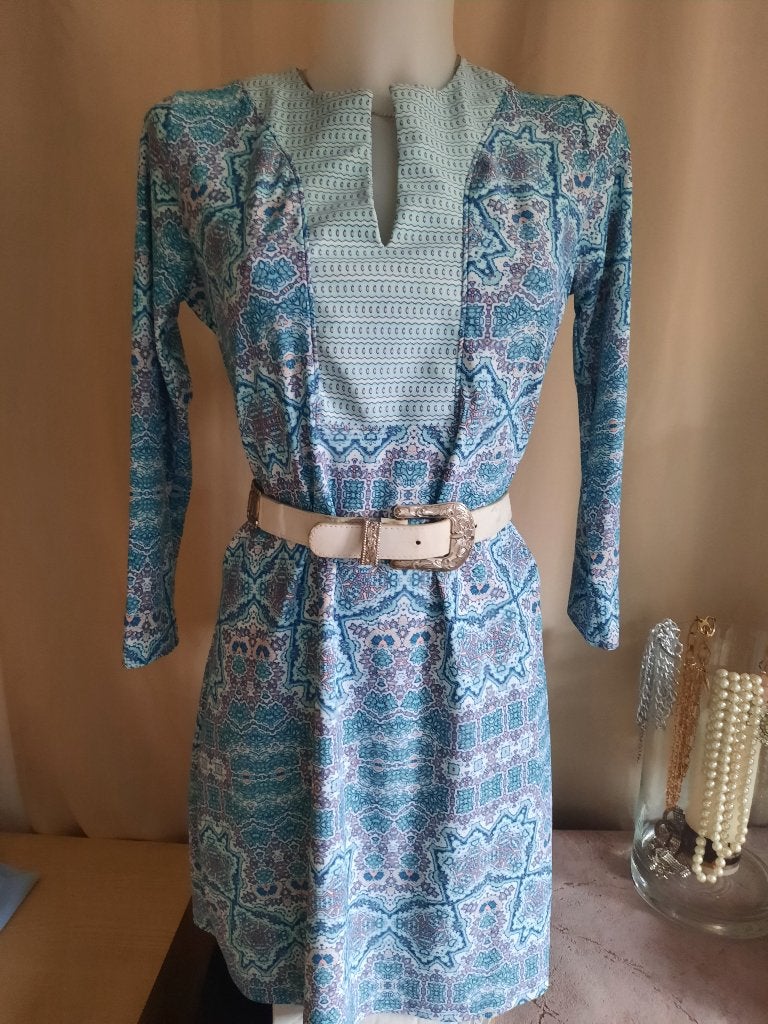 Turquoise kleedje M, Maat 38/40 (M), Blauw, Ophalen of Verzenden, Zo goed als nieuw