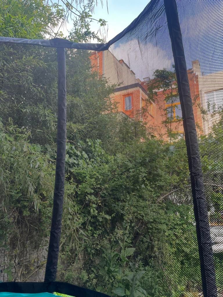 Trampoline Berg avec nouvelle échelle + filet de sécurité, Enlèvement, Comme neuf