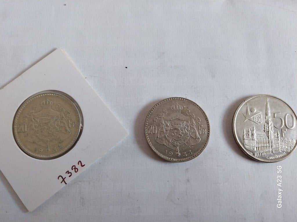 2 X 20 Frank en 50 Frank zilver, Zilver, Ophalen of Verzenden, Losse munt, Zilver