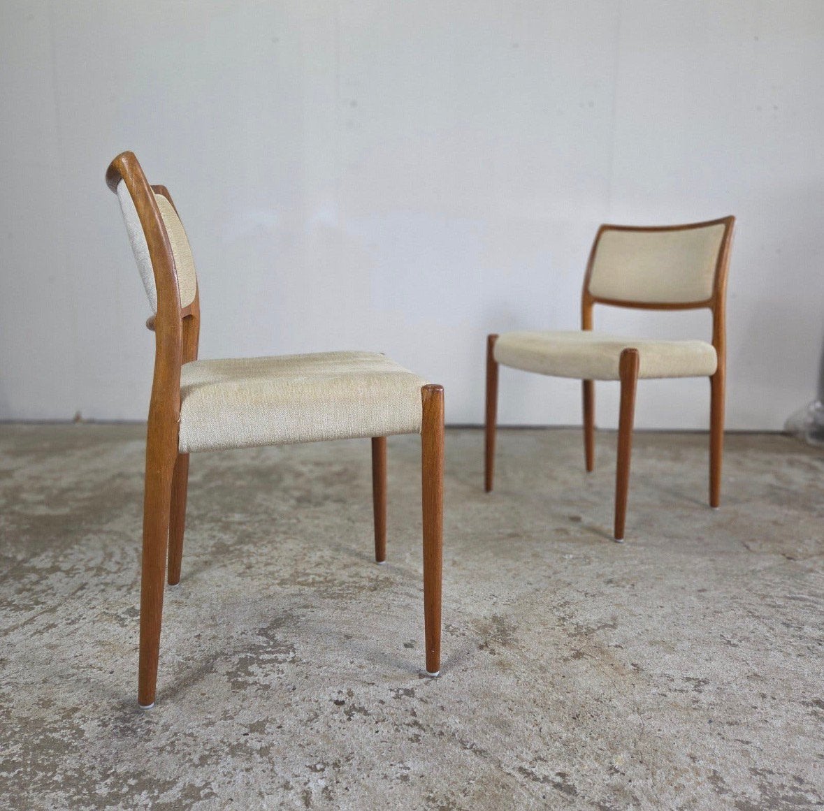 2x Niels Møller modèle 80, chaise de salle à manger 1960, Autres couleurs, Bois, Deux, Enlèvement