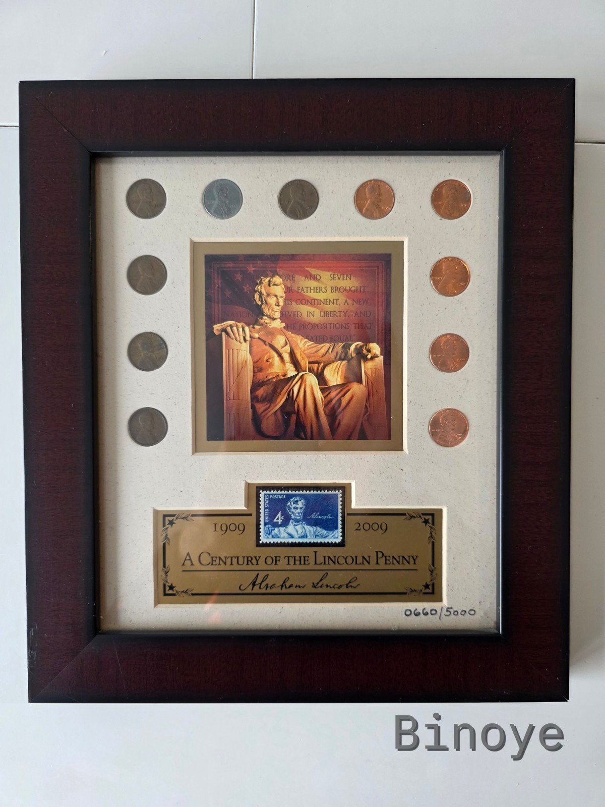 usa cadre Lincoln penny 1909 - 2009 - 11 pièces + timbre, Timbres & Monnaies, Enlèvement ou Envoi, Amérique du Nord