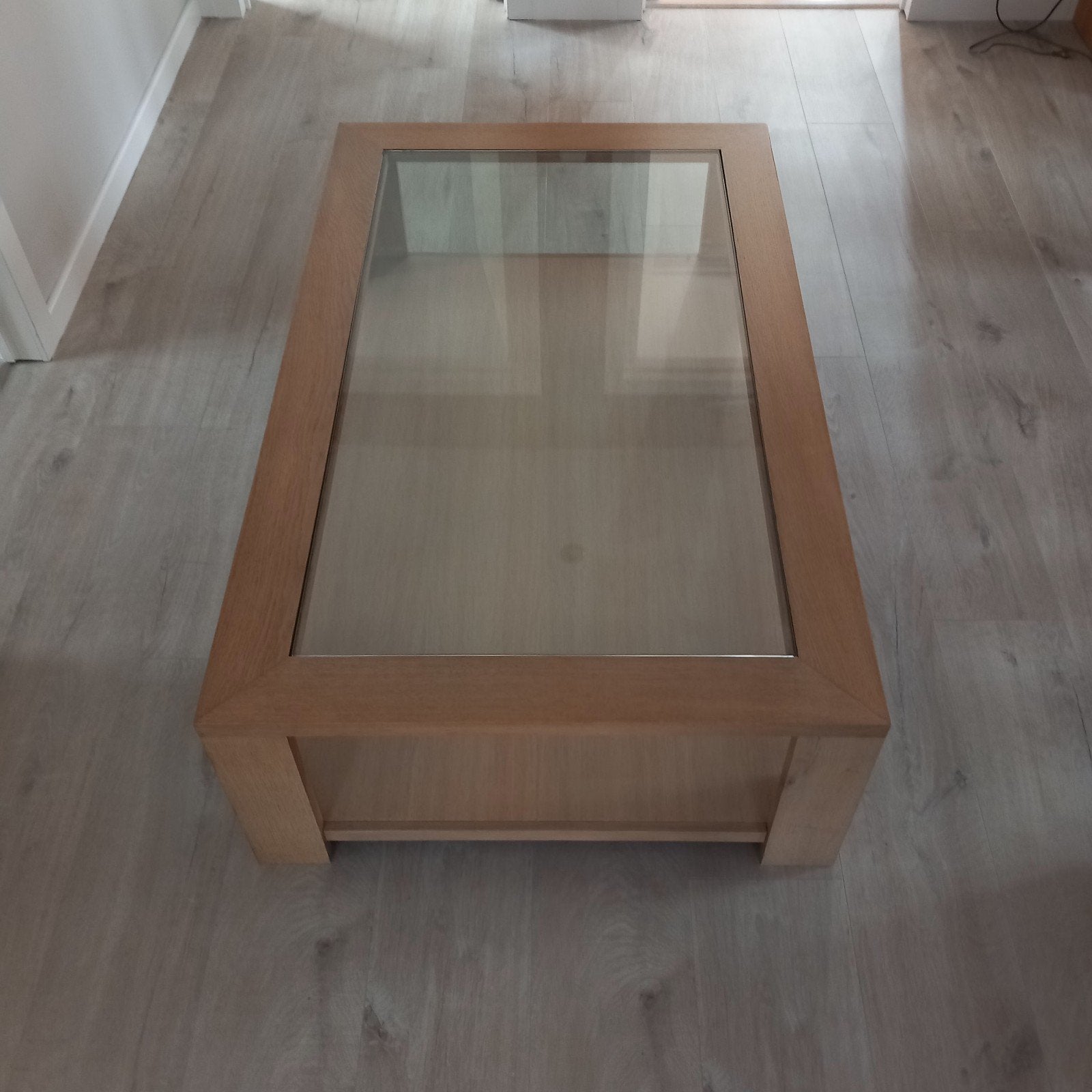 Table basse de salon en chêne, 100 à 150 cm, Chêne, Comme neuf, Contemporain