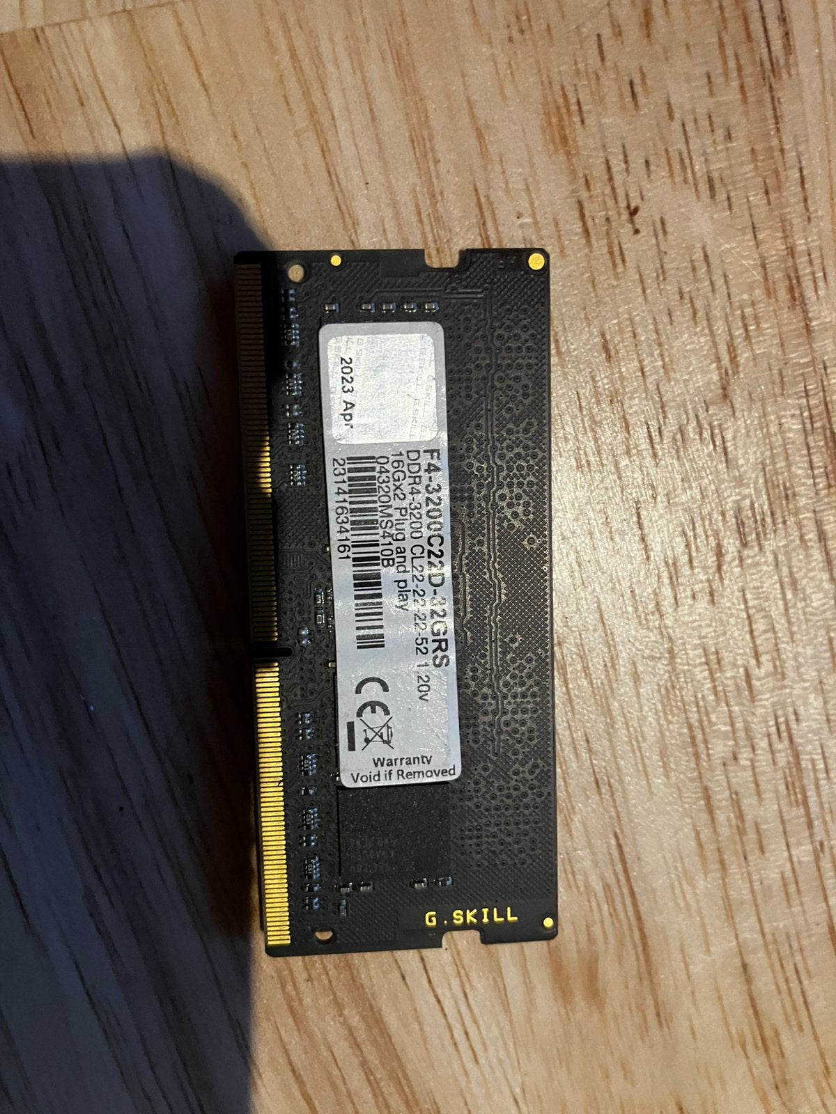 1x16gb ddr4 ripjaws, Computers en Software, Gebruikt, DDR4, Ophalen of Verzenden, Laptop