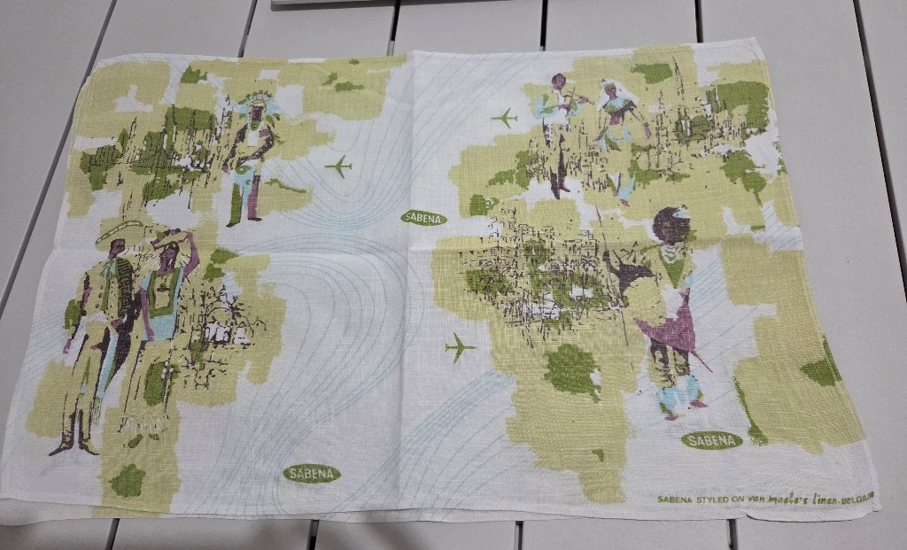 2 vintage Sabena linnen placemats - Van Maele, Verzenden, Zo goed als nieuw