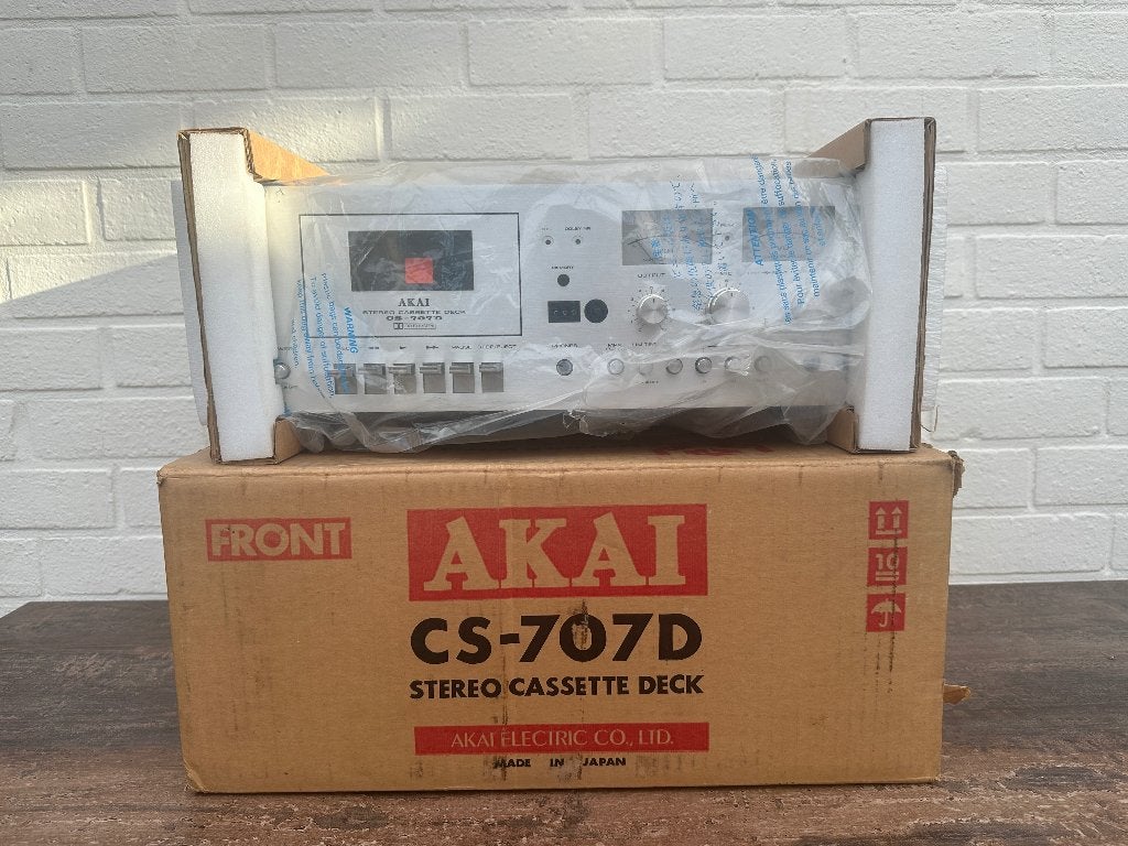 Akai CS-707D Stereo Cassette Deck -Nieuwstaat, service nodig, TV, Hi-fi & Vidéo, Decks cassettes, Enlèvement ou Envoi, Simple