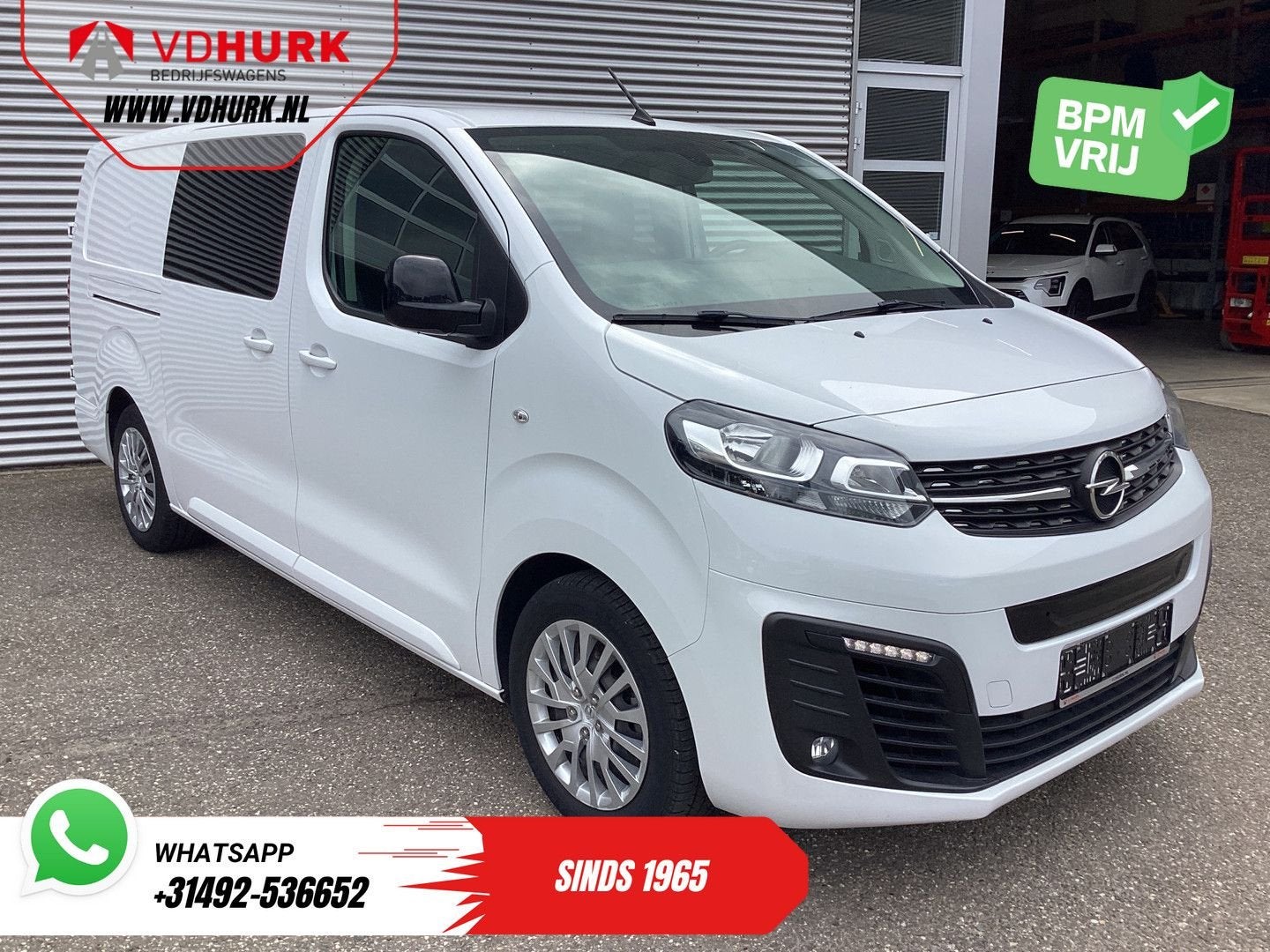 Opel Vivaro Electric 75 kWh DC Dubbel Cabine 345 km WLTP Sne, Auto's, Automaat, Parkeersensor, Wit, Opel